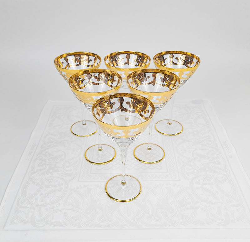Italienskt Kristallglas - Cocktailglas - Coppa Magnific Veneziano Oro - 24k