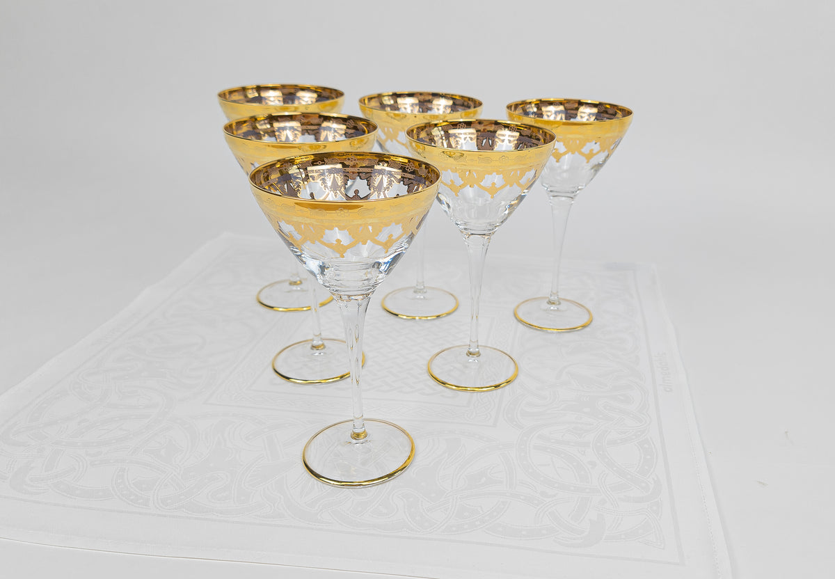Italienskt Kristallglas - Cocktailglas - Coppa Magnific Amalfi Oro - 24k