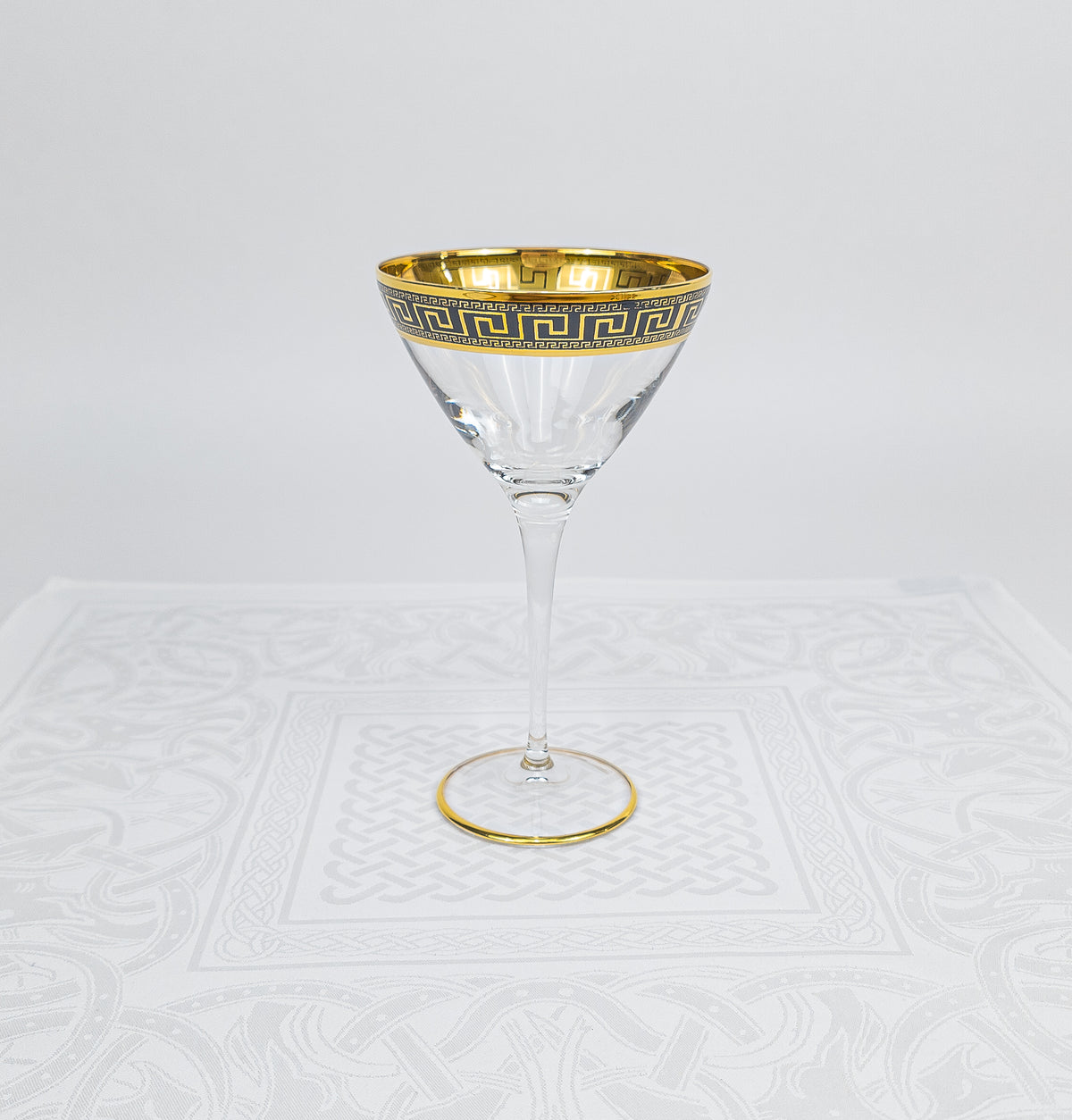 Italienskt Kristallglas - Cocktailglas - Coppa Magnific Grecia Gold Black - 24k