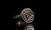 Korstågen - Ring i brons med Betlehems stjärna 1100-1400 AD #3